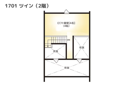 【間取りイメージ】1701：ツイン（2階）