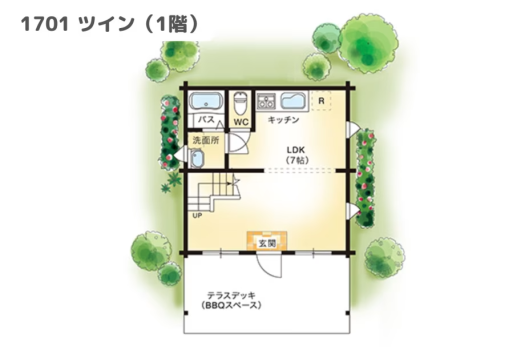 【間取りイメージ】1701：ツイン（1階）