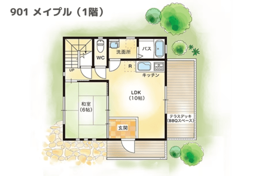 【間取りイメージ】901：メイプル（1階）