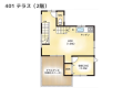 【間取りイメージ】401：テラス（2階）