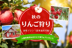 【りんご好き必見🍎】入園料無料&おひとり様1㎏プレゼント!りんご農園で秋を満喫するグランピング<選べる食事プラン> 【りんご好き必見🍎】入園料無料&おひとり様1㎏プレゼント!りんご農園で秋を満喫するグランピング<選べる食事プラン>