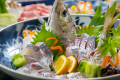 大分ブランド食材「関あじ姿造り」
