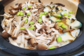 鮑と茸の土鍋飯