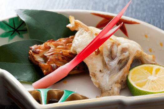 河豚中落ち源平焼（イメージ）