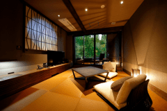 山照‐別邸‐　真　リビングスペース。
趣のある落ち着いた雰囲気の客室です。