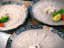 薄造りイメージ ‐ ヒラメ、カレイ、コチなど、季節によって魚の種類が変わる。