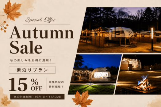 【秋旅応援割🍁15％OFF＆HP限定特典 山梨県産ドリンクプレゼント🍾🍹🎁】素泊まりプラン 10月1日～11月30日まで★期間限定割引★