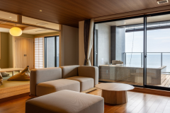 【新館】プレミアムスイート／広い露天風呂付和洋室 海一望 最上階 135ｍ2