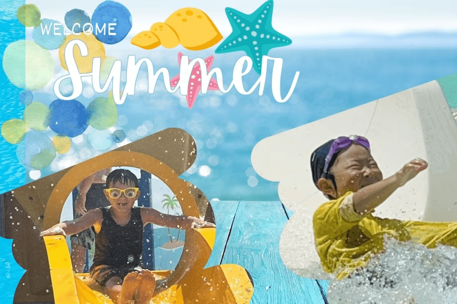 8月末までの期間限定！当館から約10分の海水浴場で海上アスレチック！