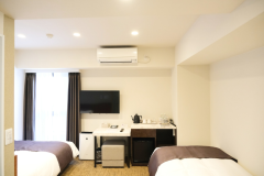 ユニバーサルツインルームはベッド2台のお部屋♪