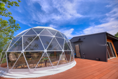 ■ドームテント■＜Glamping＞-天然温泉＆サウナ・100㎡・7Mドームテント-