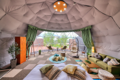 ■ドームテント■＜Glamping＞-天然温泉＆サウナ・100㎡・7Mドームテント-