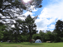 夏の高原らしい空と芝生