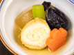 2026年5月6月《お献立一例》煮物：枝豆信田巻き、ふき、小茄子、大根、人参♪