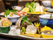 2026年7月8月《お献立一例》造里：海まかせ～ 鰹、鯛、鯵、生しらす、国産「白姫海老」♪