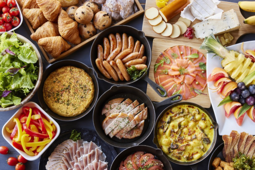 【ご朝食】洋食から和食まで種類の豊富さが自慢のブッフェ。