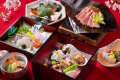 春のメニュー（2022年撮影）。
信州の旬の食材を活かし、季節の行事をモチーフにするなど趣向をこらしております。