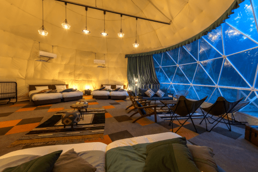 【10-meter Dome Tent】8 beds・78㎡ <Glamping> - Natural onsen &ndash;