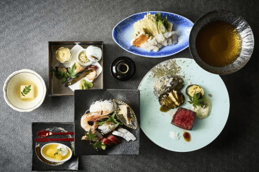 お造り六種・熊野牛・あわびの美味コース