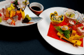 通常のプランに対して【デラックスプラン】は前菜とお造りがアップグレード。