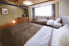 【和ツイン】い草の香り漂う和室にツインベッドを取り入れた和モダンな客室