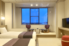 2023年12月改装！【和モダンツイン：禁煙】バス・トイレ付