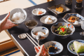 【7色のこだわり-朝からつごはん】地物をふんだんに使ったご飯のお供が、優しい味わいを添えます。 【7色のこだわり-朝からつごはん】地物をふんだんに使ったご飯のお供が、優しい味わいを添えます。