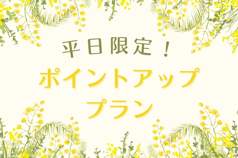 平日限定!ポイントアッププラン 平日限定!ポイントアッププラン