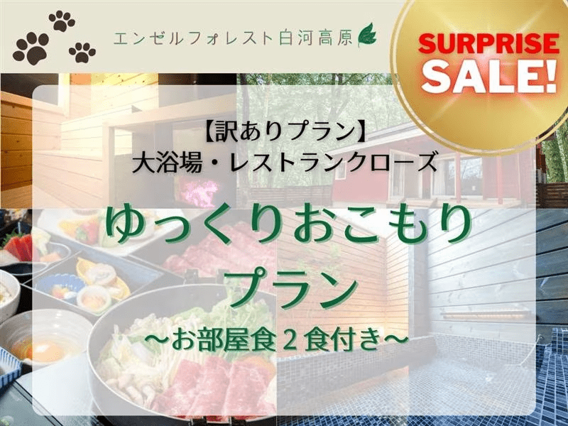 【サプライズセール】【訳ありプラン】大浴場・レストランクローズ【◆お部屋食2食付き◆】ゆっくりおこもりプラン