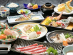 ちょっと贅沢プランの料理一例です。季節により内容の変更がございます。
