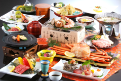 豪華★紅ズワイガニ＆但馬牛ステーキ付「秋」会席【３つの貸切温泉無料&外湯巡り券付・夕・朝お部屋食】