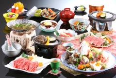 贅沢会席☆但馬牛ステーキ&アワビ&お造り姿盛り【3つの貸切温泉無料＆外湯巡り券付】食事はお部屋で♪