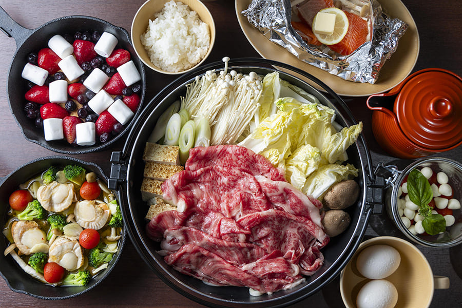 【11月～2月限定】 地元産の和牛堪能、すき焼きグランピングプラン＜1泊2食付＞