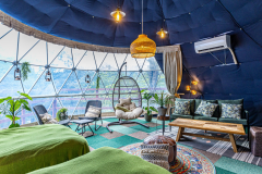 ■2ベッド・7Mドームテント■＜ピクシス＞-1棟貸切・全天候型食事スペース-