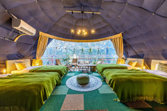 ■4ベッド・7Mドームテント■＜シグナス/リラ＞-1棟貸切・全天候型食事スペース-