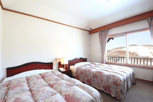 Japanese/Western style room with 2 semi-double beds■Special room on the top floor - Bath and Toilet
