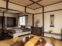 ■貸切半露天風呂確約■デラックスツイン◇篝火◇＜街側＞