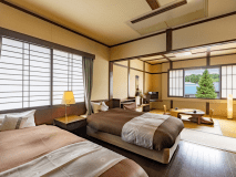 ■貸切半露天風呂確約■デラックスツイン◇篝火◇＜街側＞