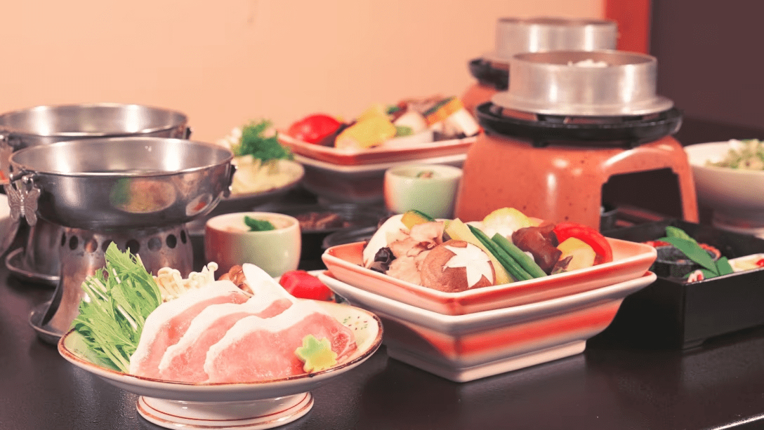 豚しゃぶプランの夕食例