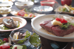 【米沢牛ステーキ付きプラン】夕食は創作和風会席膳★朝夕お部屋食＆温泉貸切風呂