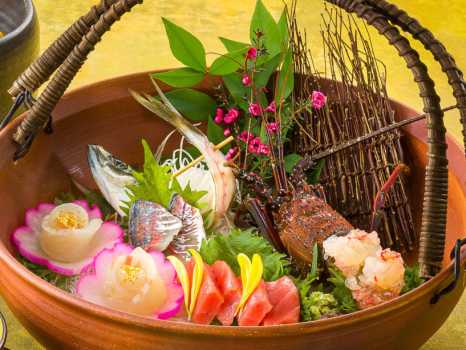 【お刺身グレードUP】伊勢海老＆旬の地魚盛り込み付き旬の彩り会席＆選べるグリル～出来立て料理を味わう♪伊豆長岡温泉で癒されよう！