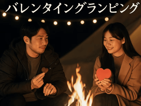 【２月限定】焚き火に想いを預ける”バレンタイングランピング”（一泊2食付き）