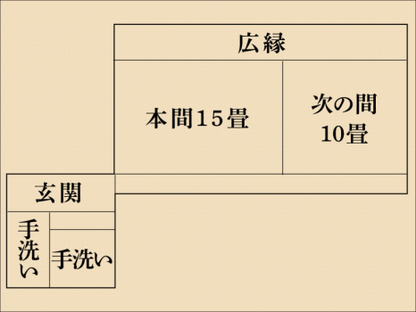 間取：【本館　２１番】８０平米　花鳥風月の天井画が美しい和室
