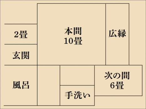 間取：【離れ　８３番】５３平米　源泉かけ流し内湯付