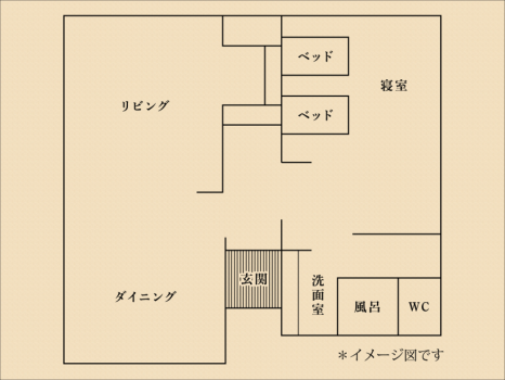 間取：【ラグジュアリースイート】本館 THE MAIN 特別洋室『椿』