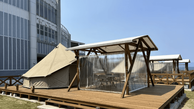 ◆ナチュラルテント　瀬戸内海を一望できる絶景のロケーションをお家族でお楽しみください。