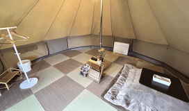 ◆ナチュラルテント　ベッドが無いため、小さなお子様連れのお客様でも安心！