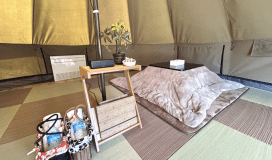 ◆ナチュラルテント　ベッドが無いため、小さなお子様連れのお客様でも安心！