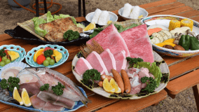 ◆黒毛和牛とオリーブ豚のプレミアムBBQ　※夕食イメージ