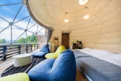 ⑦貸切温泉客室付ドームテント　ダブルベッド&times;2台　シングルベッド&times;2台